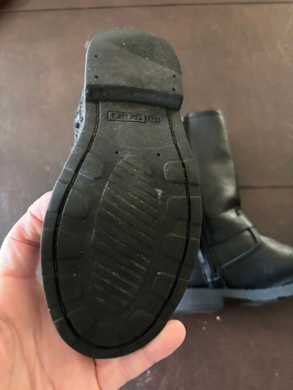 Carter's Black Kids Mid-Calf Riding Boots with Buckle Accent